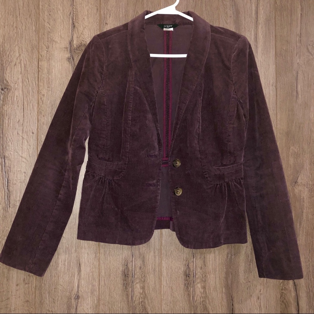 •J. Crew• Corduroy Blazer Deep Burgundy / Brown